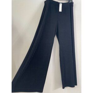 NEW Chicos Travelers 2R US 12/14 Black Wide Leg Knit Hutton Pant Acetate Spandex